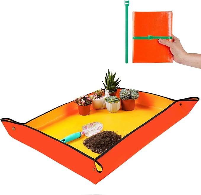 Large Repotting Mat for House Plants Transplanting and Potting Soil Mess Control, Unique Gardening Gifts for Women & Men Mom Birthday Gift Plant Lover Gifts FocusonGardeningProjects