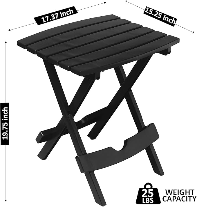 Adams Quik-Fold® Side Table - Black Adams