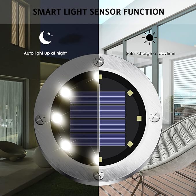 Solar Ground Lights 16 Packs, Garden Solar Outdoor Waterproof Pathway Bright In-Ground Landscape Lights for Patio, Lawn, Yard, Driveway, Step and Walkway White Light OULONGER