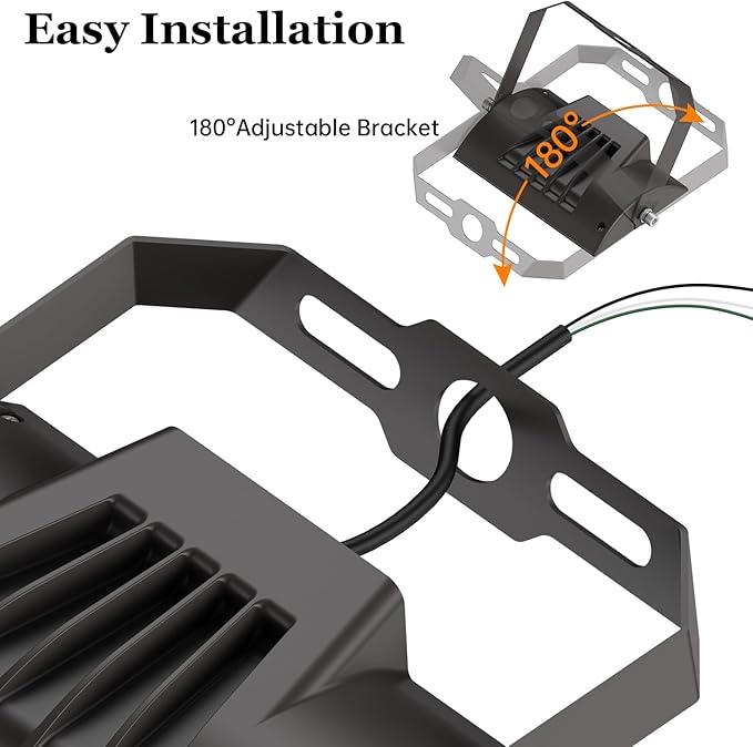 dephen 30W LED Flood Lights Outdoor with Bracket Mount, 3450Lumen 120V Security Lighting, 5000K IP65 Waterproof Wall Pack Floodlight for Garden Yard Patio Porch (UL-Listed) dephen