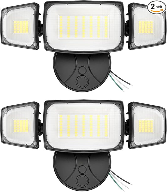 Olafus 80W Flood Lights Outdoor 2 Pack, Switch Controlled LED Security Lights 8000LM, 6500K Outside Floodlight, IP65 Waterproof Exterior Light Fixture for House, Yard, Garage, Wall/Eave Mount Black Olafus