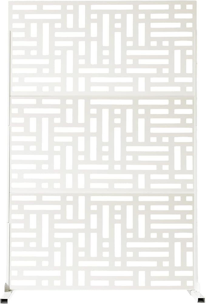 Oakland Living 6 ft. X 4 ft. White Freestanding Metal Privacy Screen Room Divider Oakland+Living