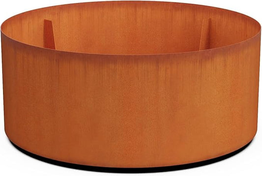 PLANTERCRAFT Corten Steel Metal Planter Box, Round Sizes, Modern Garden Steel planters for Commercial and Residential Outdoor Use. Plantercraft