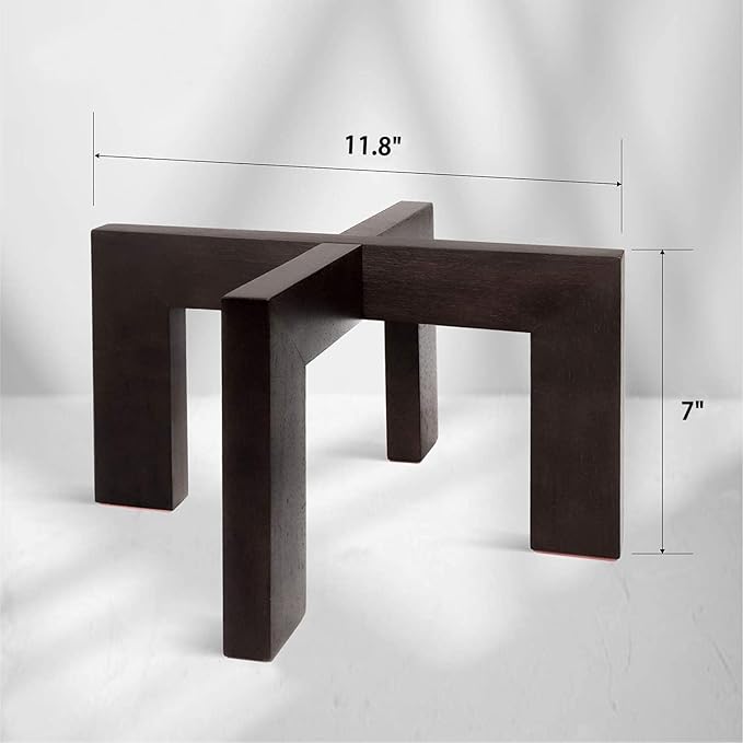 2 Pack Plant Stand Indoor Outdoor, Mid Century Plant Stand for Indoor Plants, Wood Modern Plant Holder Rattan Flower Plant stool, Low Short Boho Rustic Planter Stand, Fit 5-15 Inch Pot GendralForwepup