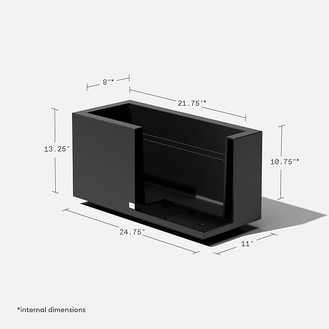 Veradek Block Series Long Box Planter - Large Rectangular Planter for Indoor or Outdoor Patio/Porch | Durable All-Weather Use with Drainage Holes | Modern Décor for Tall Plants, Flowers or Shrubs VeradekOutdoor