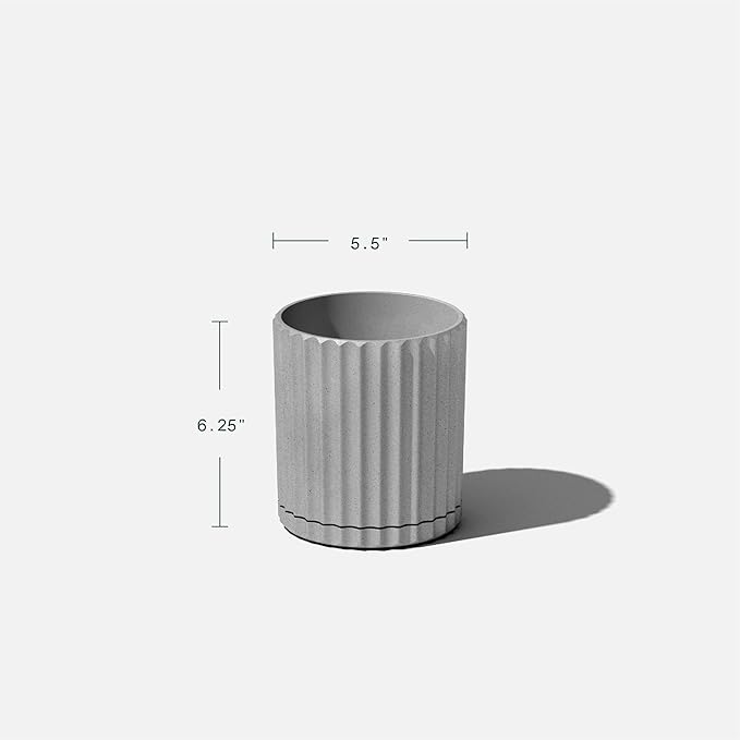 Veradek Demi Series Demi 6" Planter w/Tray, Grey VeradekOutdoor