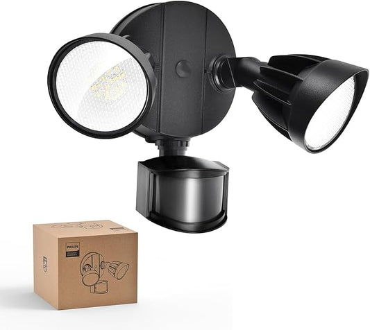 Philips 44W 4200 lm LED Security Light Outdoor w/PIR Motion Sensor, 5000K Daylight Flood Light, Waterproof, Dusk to Dawn, 2 Heads, 4 Modes PhilipsLightingLED