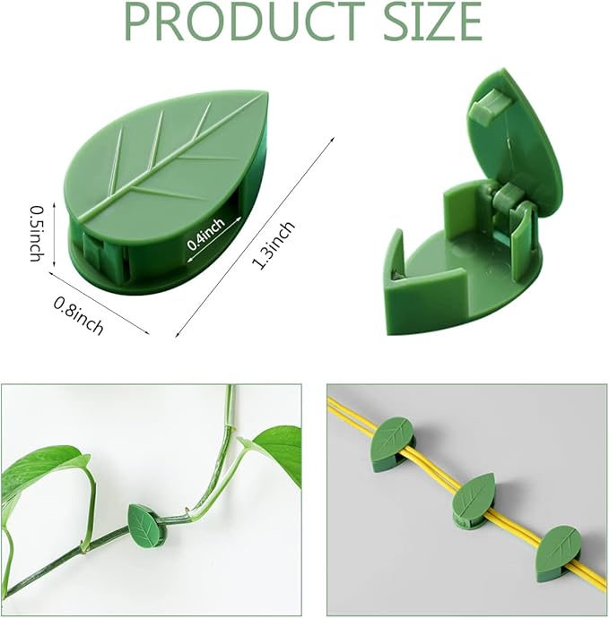 40 Pcs Plant Climbing Wall Fixture Clips Self-Adhesive Hook Vines Traction Clips Invisible Holder Garden Green Leaf Simulation Self-Adhesive Hook Wire Fixing Supporting LUCKJUJU