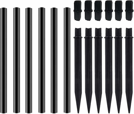 Flame Lamp Extension, Ground Stake and Joint Connector Kit to Make Solar Flashlight Torch Taller, 6 Sets AifeierET