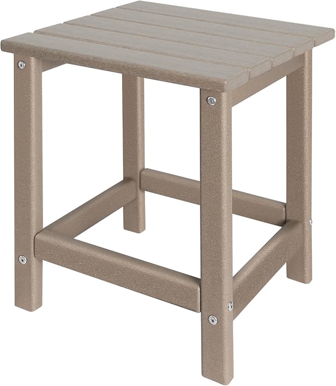 Outdoor Side Tables Adirondack, HDPE Small Table for Patio,Outside End Table for Porch, Deck, Pool, Weather Resistant/Easy Maintenance GARDENSTAR