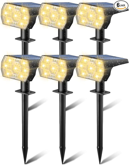 Kaxiida Solar Lights Outdoor Waterproof IP68, 3 Lighting Models Solar Powered Spot Lights Outdoor, 56LED Light Dusk to Dawn for Yard Patio Garden Pathway Landscape Lighting Home