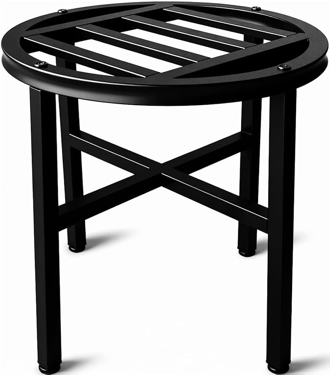 Plant Stand Indoor Outdoor,13 Inch Tall Metal Plant Stands Riser,Heavy Duty Wrought Iron Pedestal Holders for Large Flower Pot,Outside Rust-Proof Black Flower Display Shelf for Patio,1-Pack Hongsane