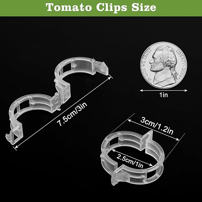 FEED GARDEN 120Pcs Plant Clips for Climbing Plants-Tomato, Cucumber, Grape & Vegetable Plant Supports, Reusable Tomato Clips Plastic Garden Clips, White FEEDGARDEN