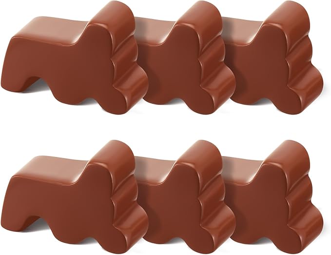 Kigeli 6 Pcs Resin Garden Pot Feet for Outdoor Planters 3 Inch Long 1.5 Inch Tall Flower Handmade Elevator Plant Feet Frost Proof Lifter for 14-20 in Pot(Brown) Kigeli