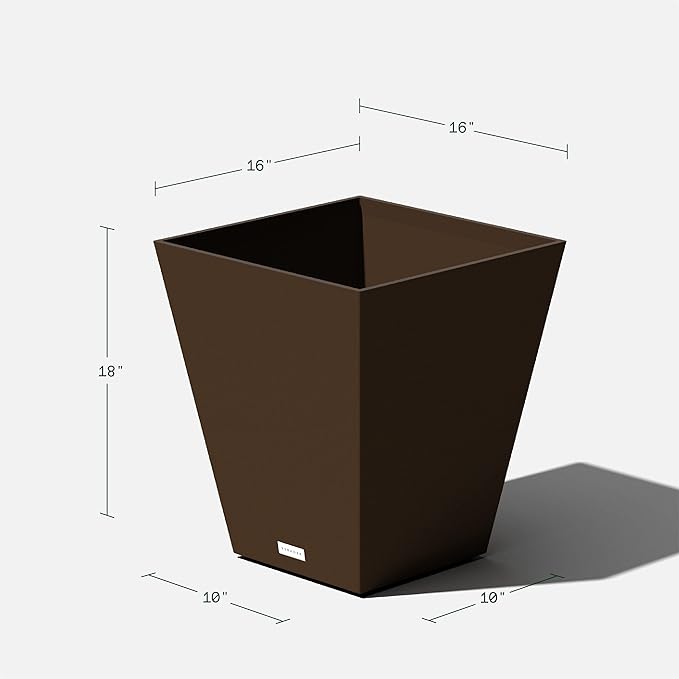 Veradek Pure Series Nobleton Plastic Planter - Large Pots for Indoor or Outdoor Porch/Patio | Durable All-Weather Use with Drainage Holes | Modern Planter Décor for Flowers, Shrubs, Trees VeradekOutdoor