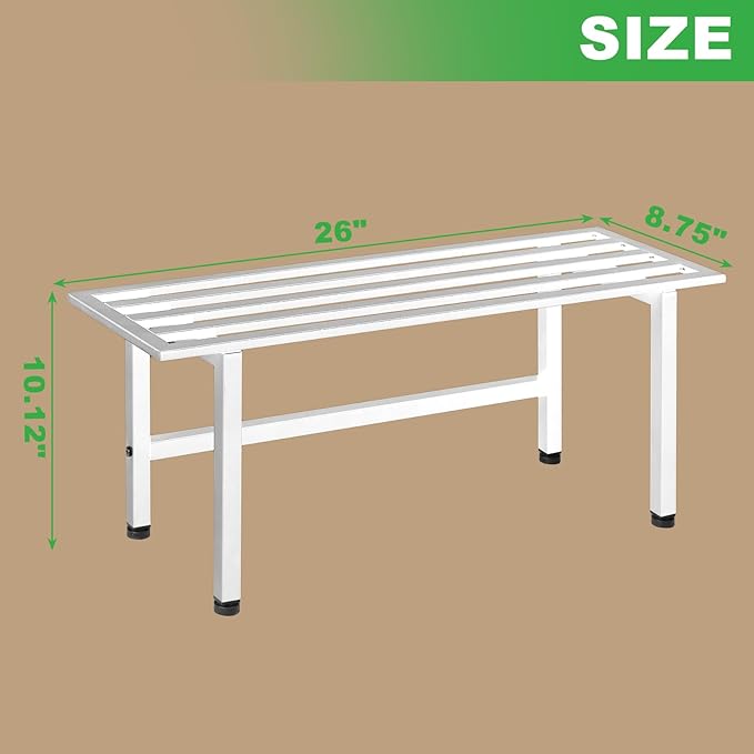2 Pack Metal Plant Stand Outdoor Plant Shelf Indoor,1 Tier Heavy Duty Plant Stands for Multiple Plants,26" L x 10.12" H x 8.75" W,White Dipion
