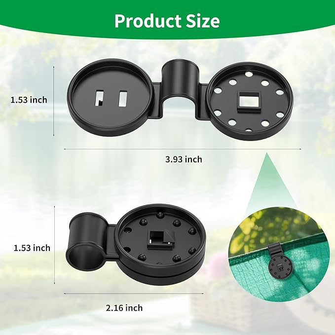 Heavy Duty Round Shade Cloth Clips 40 Pcs - Plastic Garden Net Clamps for Shade Cloth for Garden, Tarp Clips Heavy Duty, Anti Bird Netting, Sun Shade Sail, Windproof Awning Clamp HYASIA