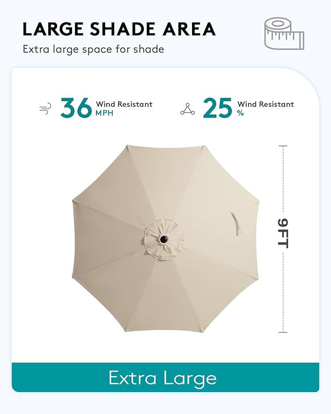 SERWALL 4 Pieces Outdoor Patio Bar Set with 9ft Umbrella, Outdoor HDPE Barstool and Table Furniture Set with Patio Umbrella, Blue SERWALL