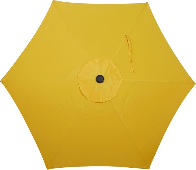 Blissun 7.5 ft Patio Umbrella, Yard Umbrella, Outdoor Market Umbrella with Push Button Tilt Crank, Yellow Blissun