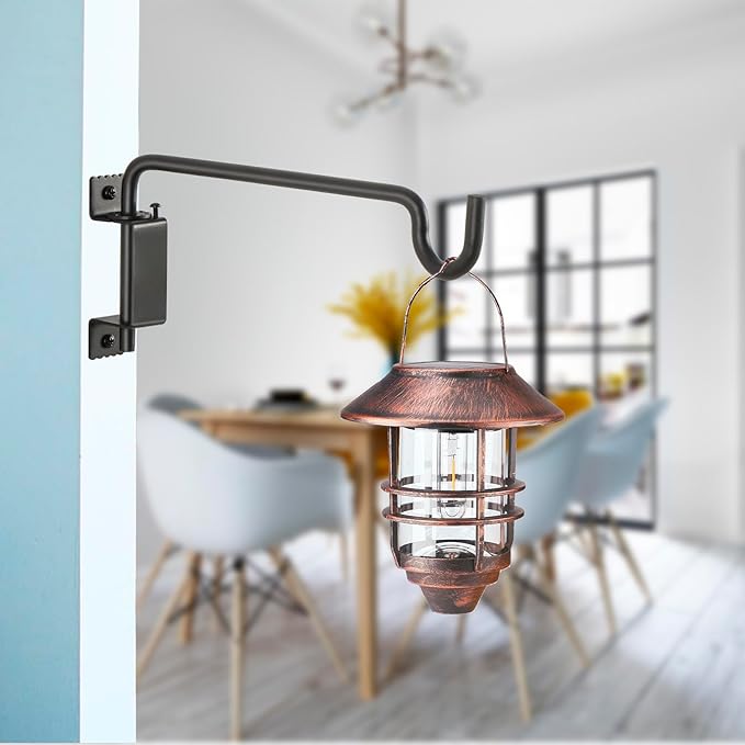 12" 360° Swivel Plant Hanger - Heavy Duty Solid Steel Wall Hook, 12-Directional Adjustable for Bird Feeders, Outdoor/Indoor Plants, Garden & Patio YELOKIE