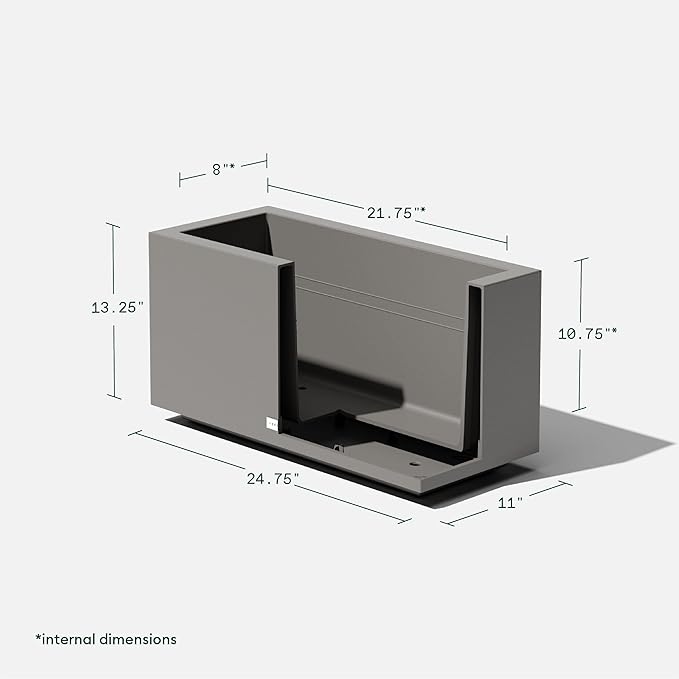 Veradek Block Series Long Box Planter - Large Rectangular Planter for Indoor or Outdoor Patio/Porch | Durable All-Weather Use with Drainage Holes | Modern Décor for Tall Plants, Flowers or Shrubs VeradekOutdoor