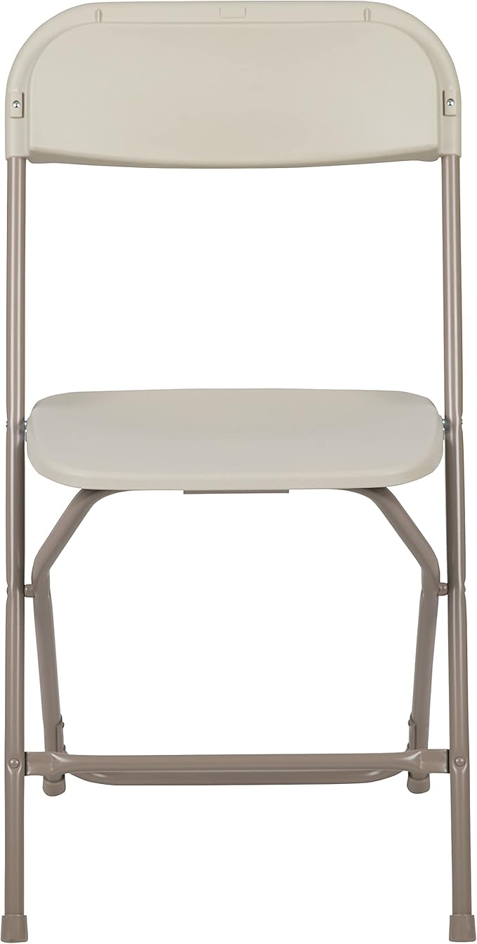 Flash Furniture Hercules Series Plastic Folding Chair - Beige - 4 Pack 650LB Weight Capacity Comfortable Event Chair-Lightweight Folding Chair FlashFurniture