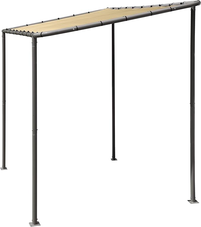 ShelterLogic 10' x 6' Solano Gazebo Canopy Charcoal Carbon Steel Frame and Water-Resistant and Sun Protection Tan Cover ShelterLogic