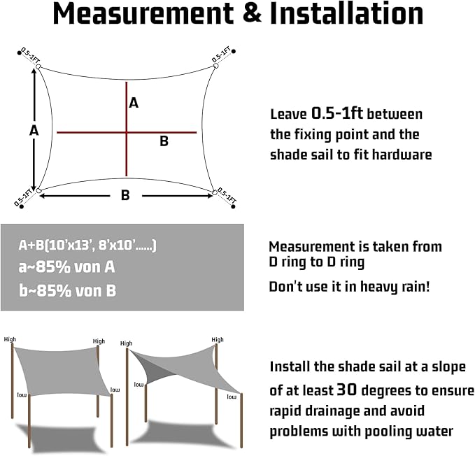 LOVE STORY Right Triangle 9'x18'x20.1' Waterproof Sun Shade Sail Canopy UV Block for Outdoor Patio Backyard Carport,Sand(We Make Custom Size) LOVESTORY