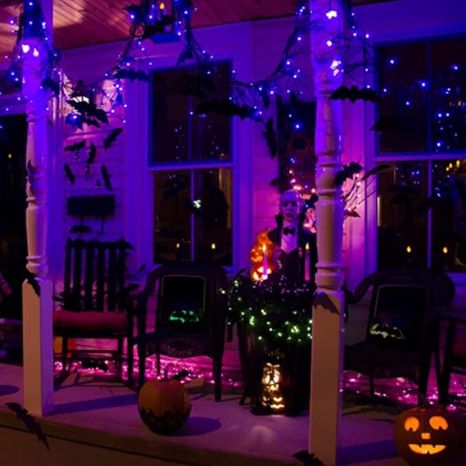T-SUN RGB Solar Spotlights Outdoor, Halloween Decoration Solar Landscape Spotlights, IP65 Waterproof Color Changing Spot Lights Outdoor Security Wall Lights for Garden, Yard, Driveway, Pool Area(RGB) T-SUN