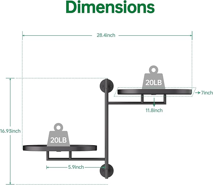 Rotating Window Shelves for Multiple Plants Indoor,2-tier Metal Corner Black Plant Stand Holder Floating Hanger Shelf for Wall，Windows Sill Gifts for Planter Lover to Enhance Home Decor YFFSRJDJ