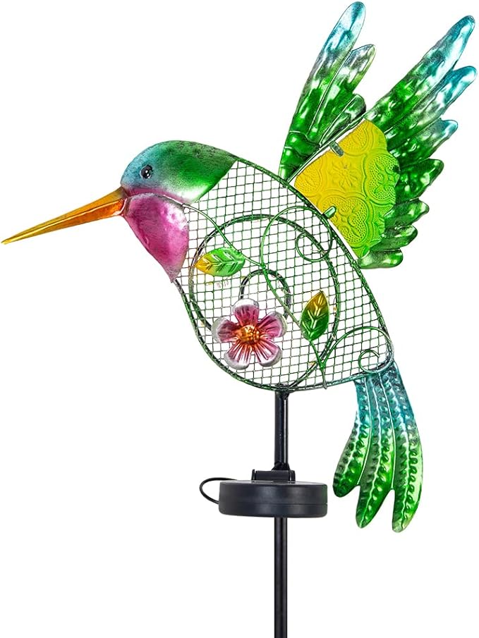 DREAMYSOUL Outdoor Solar Garden Lights, Hummingbird Solar Lights for Outdoor Patio Yard Pathway, Hummingbird Gifts for Women Mom Grandma DREAMYSOUL