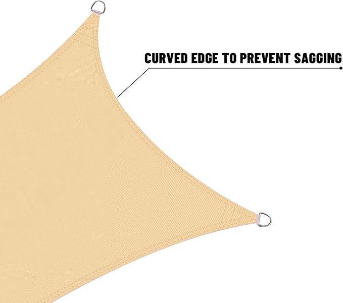 LOVE STORY Right Triangle 5'x5'x7.1' Waterproof Sun Shade Sail Canopy UV Block for Outdoor Patio Backyard Carport,Sand(We Make Custom Size) LOVESTORY