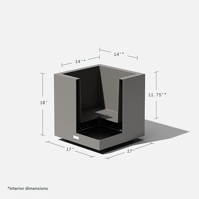 Veradek Block Series Cube Plastic Planter - Large Square Planter for Indoor or Outdoor Patio/Garden | Durable All-Weather Use with Drainage Holes | Modern Décor for Tall Plants, Trees, Flowers VeradekOutdoor
