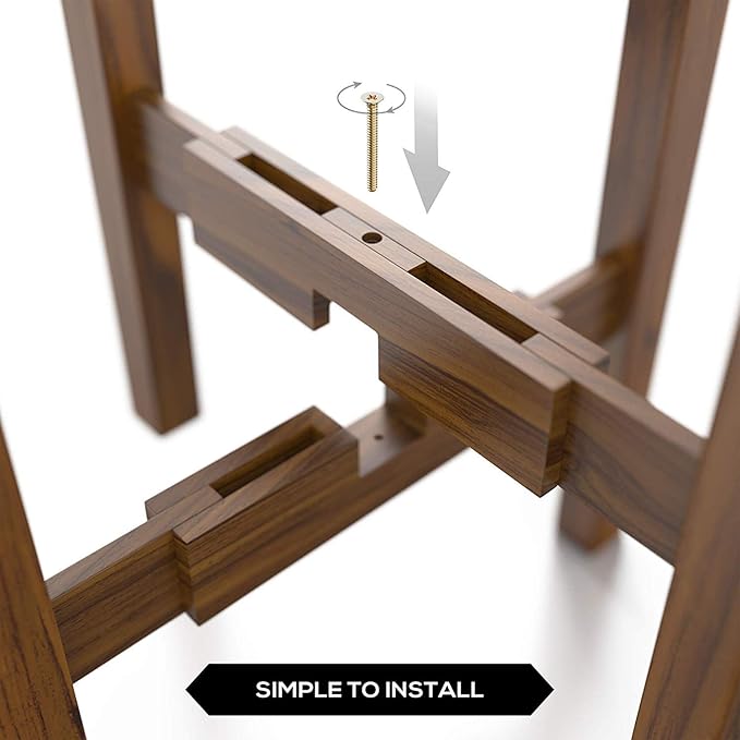 Mid Century Plant Stand - Solid Wood Item Stand Handmade with Acacia - Fits Medium & Large Pots Sizes 8 to 12 inches (Not Included) (Adjustable Width: 8-12 inches, Dark Brown) Sophia+Mills