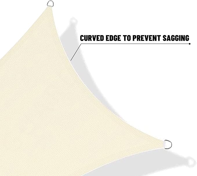 SUNNY GUARD Custom Size 12'x28' Rectangle Butter Cream UV Block Sunshade for Backyard Yard Deck Patio Garden Outdoor Activities and Facility(Customized) SUNNYGUARD