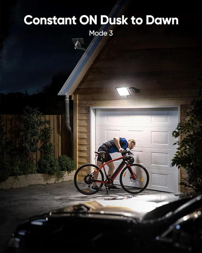 JACKYLED Upgraded Solar Flood Lights Outdoor Motion Sensor, 1000 Lumens Dusk to Dawn Solar Lights Outdoor, 48 LED, IP65 Waterproof, 3 Modes, Auto On/Off, Separate Solar Panel with 9.8ft Cord JACKYLED