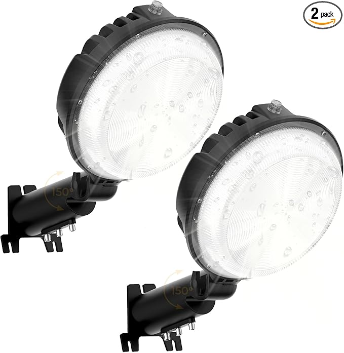 LED Barn Light 2 Packs, 150W 20000LM Yard Area Lights Dusk to Dawn Outdoor Lighting with Upgraded Photocell 6500K Adjustable Angle Daylight IP66 Waterproof Street Lights for Farmhouse/Garage ToberichUltraBrightLight