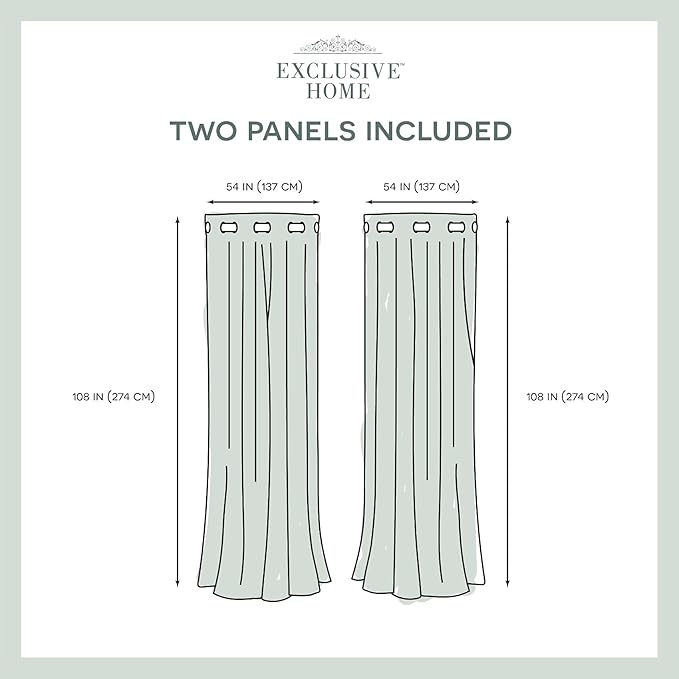 Exclusive Home Canopy Stripe Indoor/Outdoor Grommet Top Curtain Panel, 54"x108", Teal / White, Set of 2 Exclusive+Home