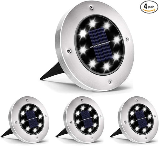 INCX 4.6 inch Solar Lights for Outside, 4 Pack Solar Light Outdoor Waterproof, Garden Lights Landscape Lighting for Lawn Yard Deck Driveway Walkway White INCX