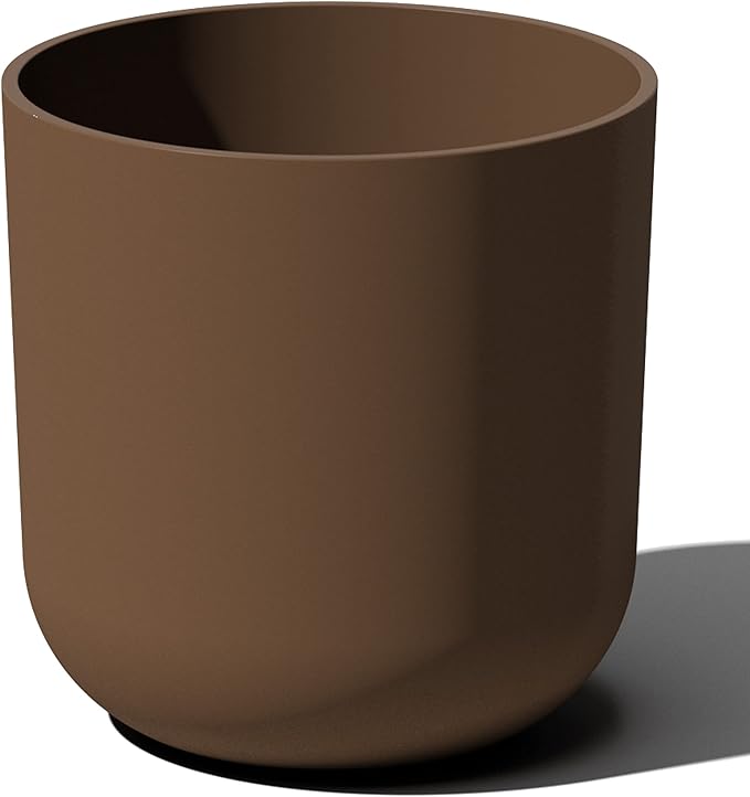 Veradek Round Lima Planter Pots for Indoor/Outdoor Garden Use | Made from Plastic & Concrete w/Drainage Holes | Modern Décor for Tall Plants, Flowers, Trees VeradekOutdoor
