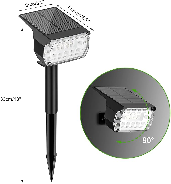 LANSOW Solar Spot Lights Outdoor Color Changing, [7 Modes/8 Pack] Christmas Landscape Spotlights, Solar Lights Outdoor Waterproof, Solar Powered Flood Lights for Outside Yard Garden Pathway LANSOW