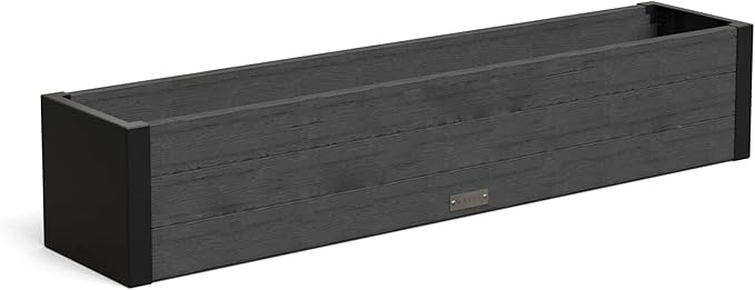 Mayne Vista 4ft Modern Window Box Planter with Panel Design and Drainage Hole Mayne