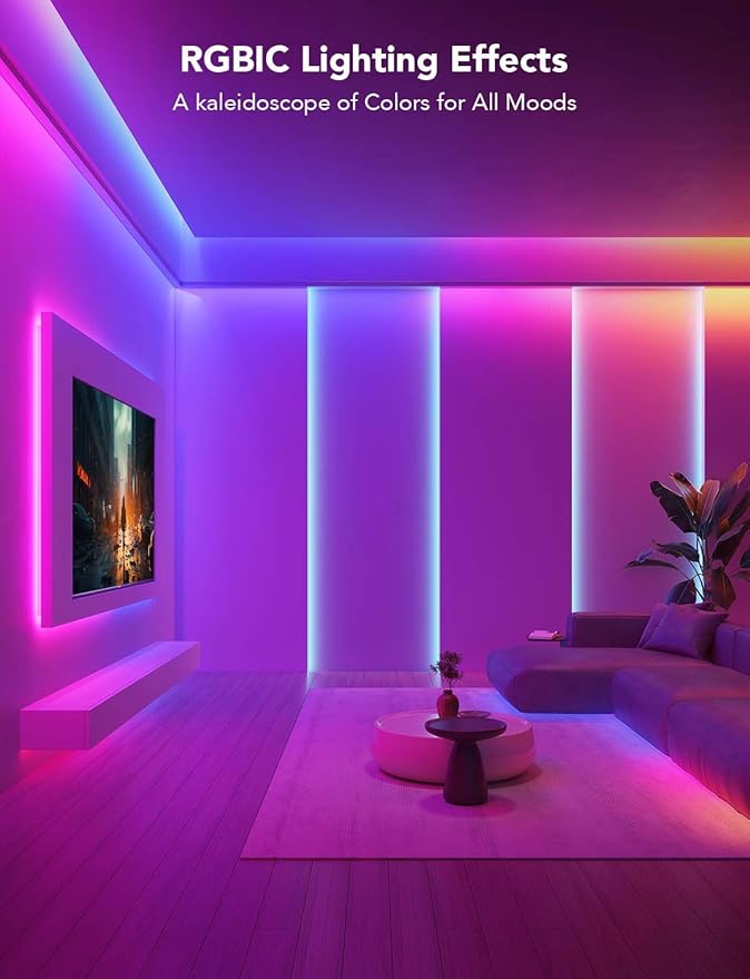 Govee RGBIC LED Strip Lights, Smart LED Lights for Bedroom, Bluetooth LED Lights APP Control, DIY Multiple Colors on One Line, Color Changing LED Strip Lighting Music Sync, Home Decor, 16.4ft Govee