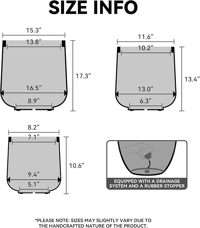 Kante 11.6" Dia Round Concrete Planter, Outdoor Indoor Large Plant Pots Containers with Drainage Hole and Rubber Plug for Home Garden Patio, Buff Concrete Kante