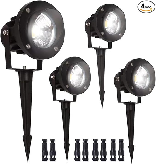 EAGLOD 20W Led 12V AC/DC Flag Spotlights Outdoor Landscape Lights,Low Voltage Landscape Lighting,IP65 Waterproof Flag Lights for Yard Wall Mounted Light 5000K Daylight Lawn Decorative 4Pack EAGLOD