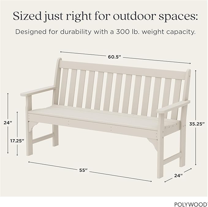POLYWOOD Vineyard 60-Inch Bench, Sand POLYWOOD