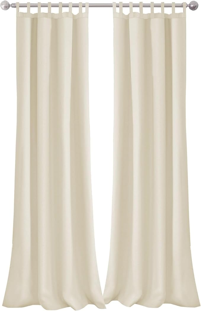 Elrene Home Fashions Matine Weatherproof Tab-Top Indoor/Outdoor Solid Color Curtain Panel for Porch, Pergola, Patio, Deck, 52”W x 84”L, Ivory ElreneHomeFashions