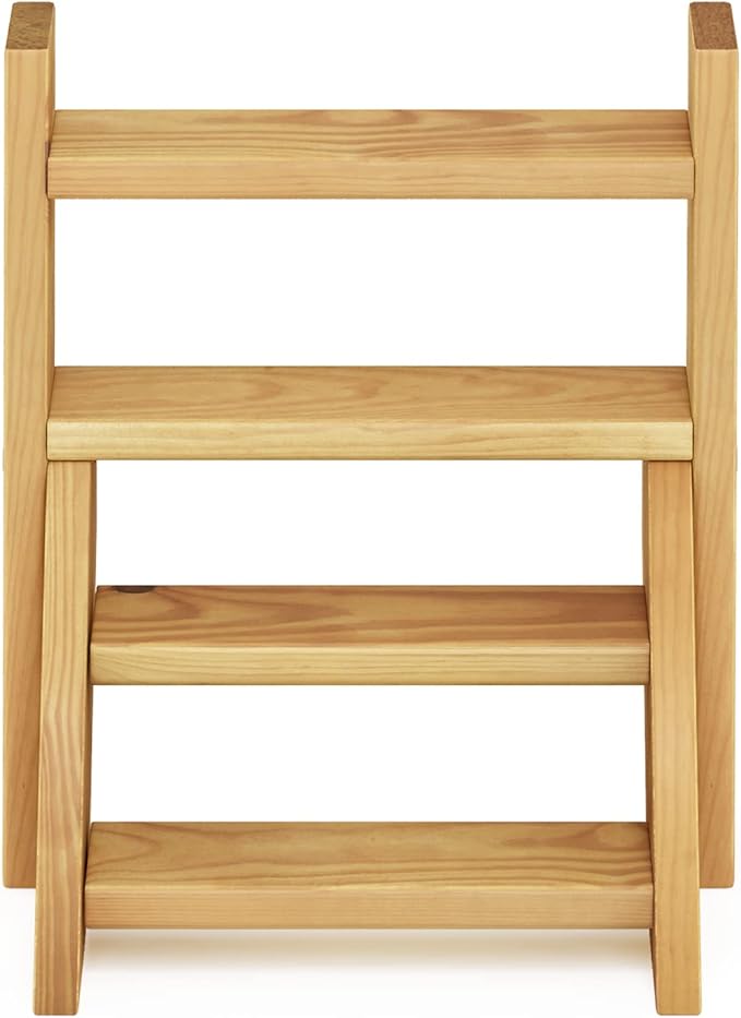Furinno TIOMAN Plant Stand Indoor Outdoor, Tabletop Mini Ladder Planter Stand, Planter Shelf, Organizers, Indoor, Outdoor, Patio, Balcony, Garden, Pine Wood Furinno-FitsYourSpaceFitsYourBudget