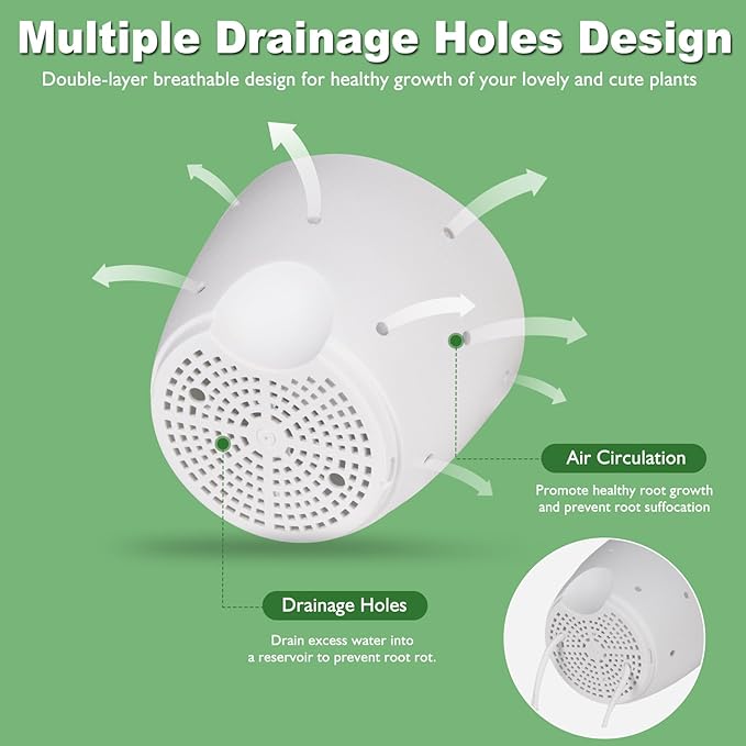 6 Inch Orchid Pots with Holes, 2 Pack Self Watering Planters for Orchids Plastic Orchid Pot Plant Flower Pots for Orchids Indoor Outdoor (White) Vanslogreen