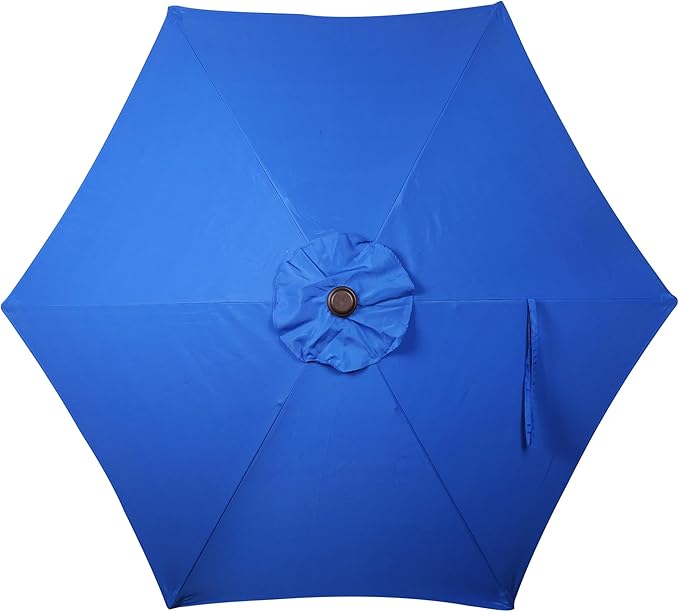Blissun 7.5 ft Patio Umbrella, Yard Umbrella, Outdoor Market Umbrella with Push Button Tilt Crank, Royal Blue Blissun